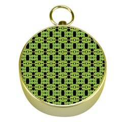 Green Black Abstract Pattern Gold Compasses by BrightVibesDesign