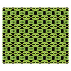 Green Black Abstract Pattern Double Sided Flano Blanket (small)  by BrightVibesDesign