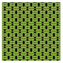 Green Black Abstract Pattern Large Satin Scarf (square) by BrightVibesDesign