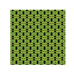 Green Black Abstract Pattern Small Satin Scarf (square) by BrightVibesDesign