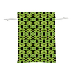 Green Black Abstract Pattern Lightweight Drawstring Pouch (m)