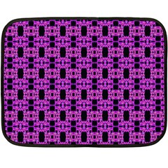 Pink Black Abstract Pattern Fleece Blanket (mini) by BrightVibesDesign