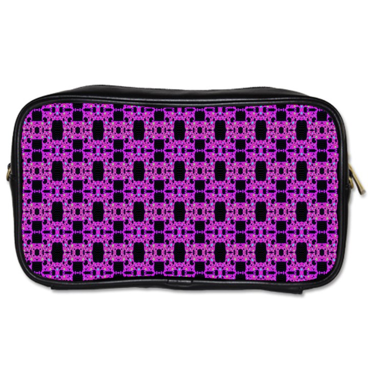 Pink Black Abstract Pattern Toiletries Bag (One Side)