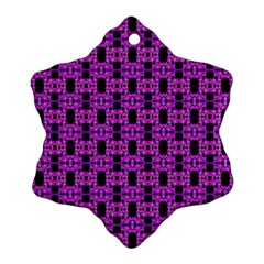 Pink Black Abstract Pattern Ornament (snowflake) by BrightVibesDesign