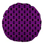 Pink Black Abstract Pattern Large 18  Premium Round Cushions Front