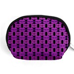 Pink Black Abstract Pattern Accessory Pouch (Medium) Front