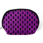 Pink Black Abstract Pattern Accessory Pouch (Medium) Back