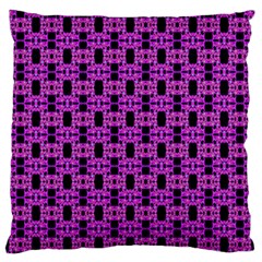 Pink Black Abstract Pattern Large Flano Cushion Case (one Side) by BrightVibesDesign