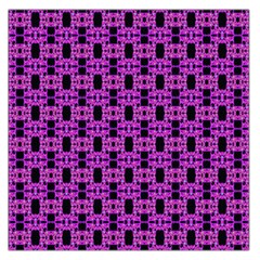 Pink Black Abstract Pattern Large Satin Scarf (square) by BrightVibesDesign