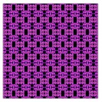 Pink Black Abstract Pattern Large Satin Scarf (Square) Front