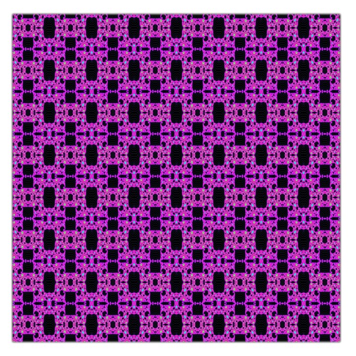 Pink Black Abstract Pattern Large Satin Scarf (Square)