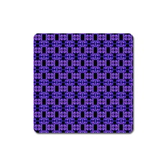 Purple Black Abstract Pattern Square Magnet by BrightVibesDesign