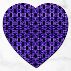 Purple Black Abstract Pattern Jigsaw Puzzle (heart) by BrightVibesDesign