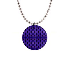 Purple Black Abstract Pattern 1  Button Necklace by BrightVibesDesign