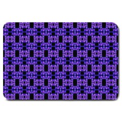 Purple Black Abstract Pattern Large Doormat  by BrightVibesDesign