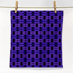 Purple Black Abstract Pattern Face Towel by BrightVibesDesign