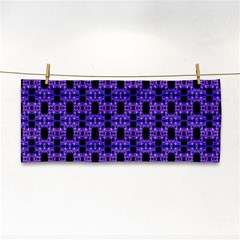 Purple Black Abstract Pattern Hand Towel by BrightVibesDesign