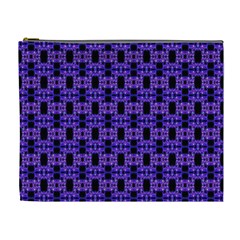 Purple Black Abstract Pattern Cosmetic Bag (xl) by BrightVibesDesign