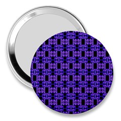 Purple Black Abstract Pattern 3  Handbag Mirrors by BrightVibesDesign