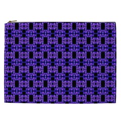 Purple Black Abstract Pattern Cosmetic Bag (xxl) by BrightVibesDesign