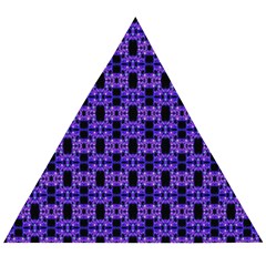 Purple Black Abstract Pattern Wooden Puzzle Triangle