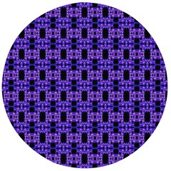 Purple Black Abstract Pattern Wooden Bottle Opener (round)