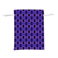 Purple Black Abstract Pattern Lightweight Drawstring Pouch (l)