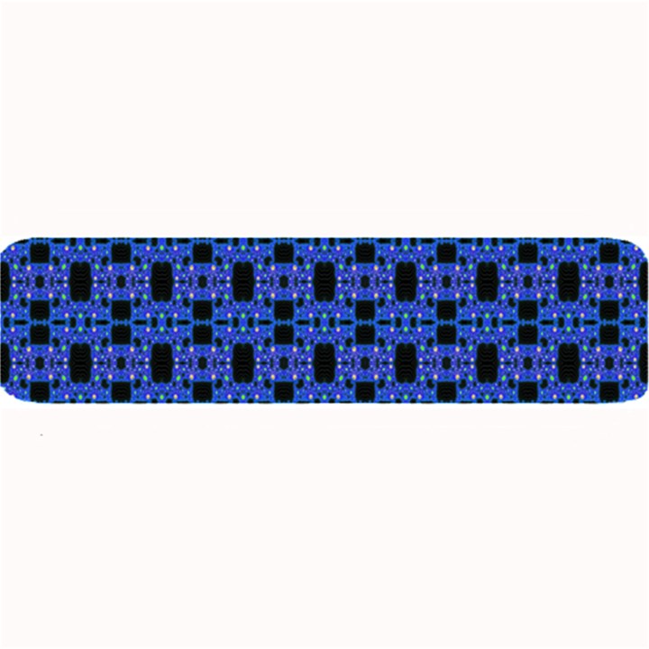 Blue Black Abstract Pattern Large Bar Mats