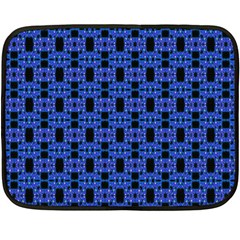 Blue Black Abstract Pattern Fleece Blanket (mini) by BrightVibesDesign