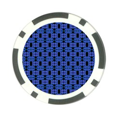 Blue Black Abstract Pattern Poker Chip Card Guard (10 Pack) by BrightVibesDesign