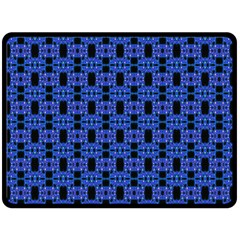 Blue Black Abstract Pattern Fleece Blanket (large)  by BrightVibesDesign