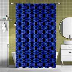 Blue Black Abstract Pattern Shower Curtain 48  X 72  (small)  by BrightVibesDesign