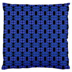 Blue Black Abstract Pattern Large Cushion Case (one Side) by BrightVibesDesign