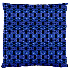 Blue Black Abstract Pattern Large Flano Cushion Case (one Side) by BrightVibesDesign