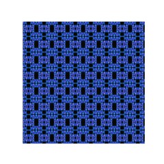 Blue Black Abstract Pattern Small Satin Scarf (square) by BrightVibesDesign