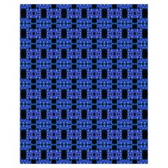 Blue Black Abstract Pattern Drawstring Bag (small) by BrightVibesDesign