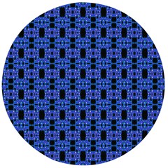 Blue Black Abstract Pattern Wooden Bottle Opener (round) by BrightVibesDesign