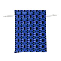 Blue Black Abstract Pattern Lightweight Drawstring Pouch (m)