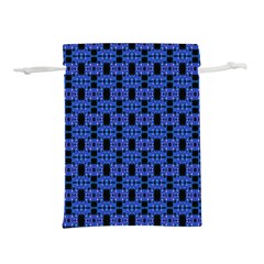 Blue Black Abstract Pattern Lightweight Drawstring Pouch (l)