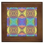 Colorful Circle Abstract White Brown Blue Yellow Framed Tile Front