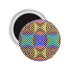 Colorful Circle Abstract White Brown Blue Yellow 2 25  Magnets by BrightVibesDesign