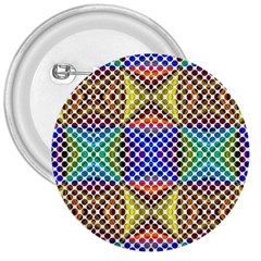 Colorful Circle Abstract White Brown Blue Yellow 3  Buttons by BrightVibesDesign