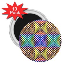 Colorful Circle Abstract White Brown Blue Yellow 2 25  Magnets (10 Pack)  by BrightVibesDesign