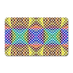 Colorful Circle Abstract White Brown Blue Yellow Magnet (rectangular) by BrightVibesDesign