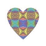 Colorful Circle Abstract White Brown Blue Yellow Heart Magnet Front