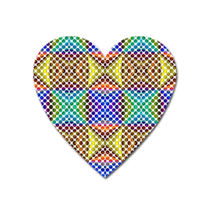 Colorful Circle Abstract White Brown Blue Yellow Heart Magnet