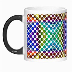 Colorful Circle Abstract White Brown Blue Yellow Morph Mugs by BrightVibesDesign