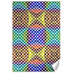 Colorful Circle Abstract White Brown Blue Yellow Canvas 20  X 30  by BrightVibesDesign