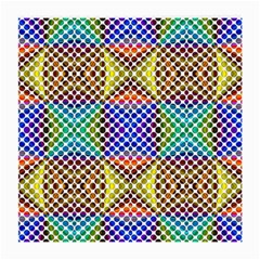 Colorful Circle Abstract White Brown Blue Yellow Medium Glasses Cloth (2 Sides) by BrightVibesDesign