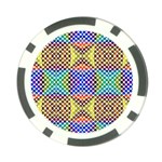 Colorful Circle Abstract White Brown Blue Yellow Poker Chip Card Guard Front